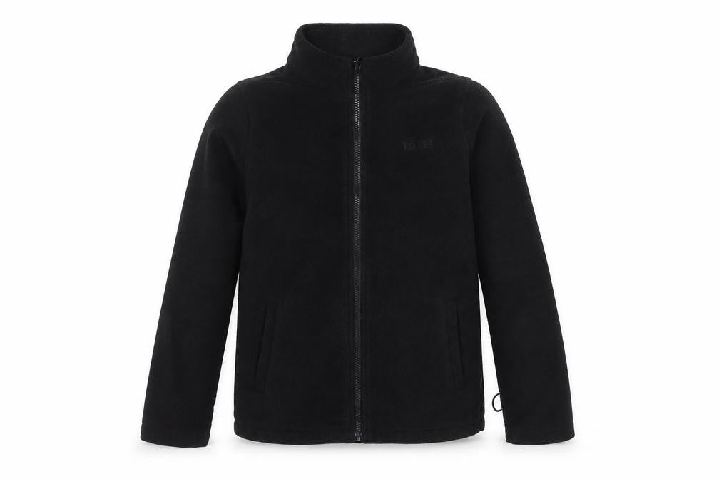 Front view of TOG24 boys’ black polyester basic jacket 11-12 years