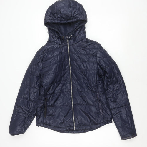 Bershka Women's Blue XL Puffer Jacket Winter