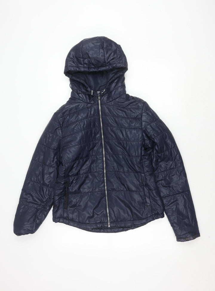 Bershka Women's Blue XL Puffer Jacket Winter