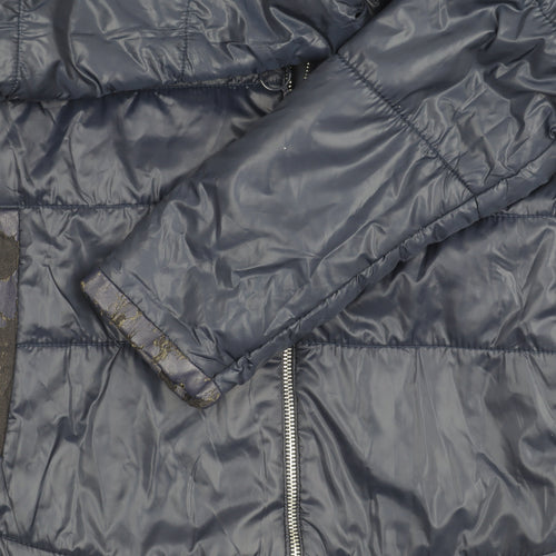 Bershka Women's Blue XL Puffer Jacket Winter