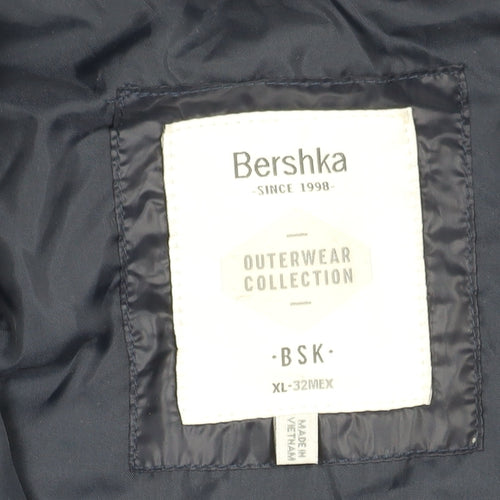 Bershka Women's Blue XL Puffer Jacket Winter