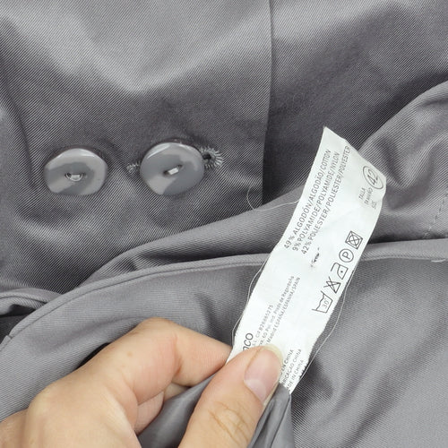 Blanco Women's Grey Trench Coat Size 14 Belted Classic
