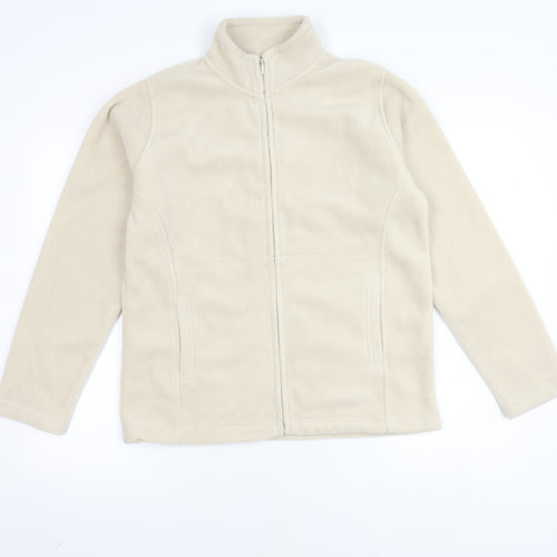 EWM Women's Beige Fleece Jacket Size M Regular Zip