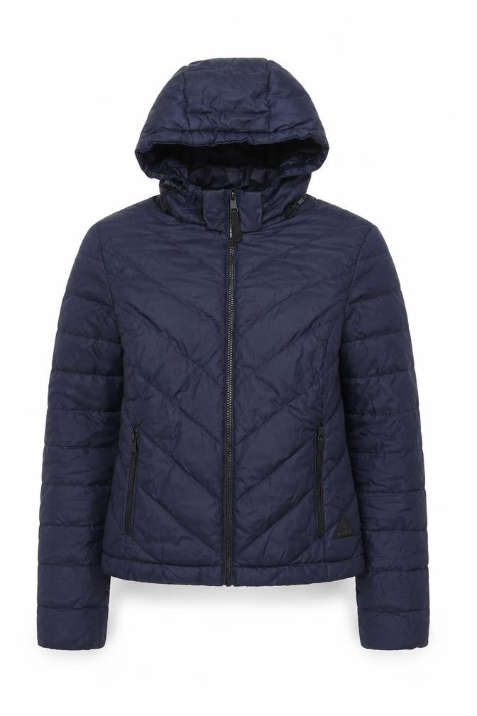 Front view of Jack Wills Women's Blue Puffer Jacket, size 10