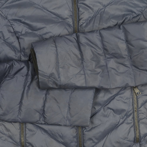 Jack Wills Women's Blue Puffer Jacket Size 10