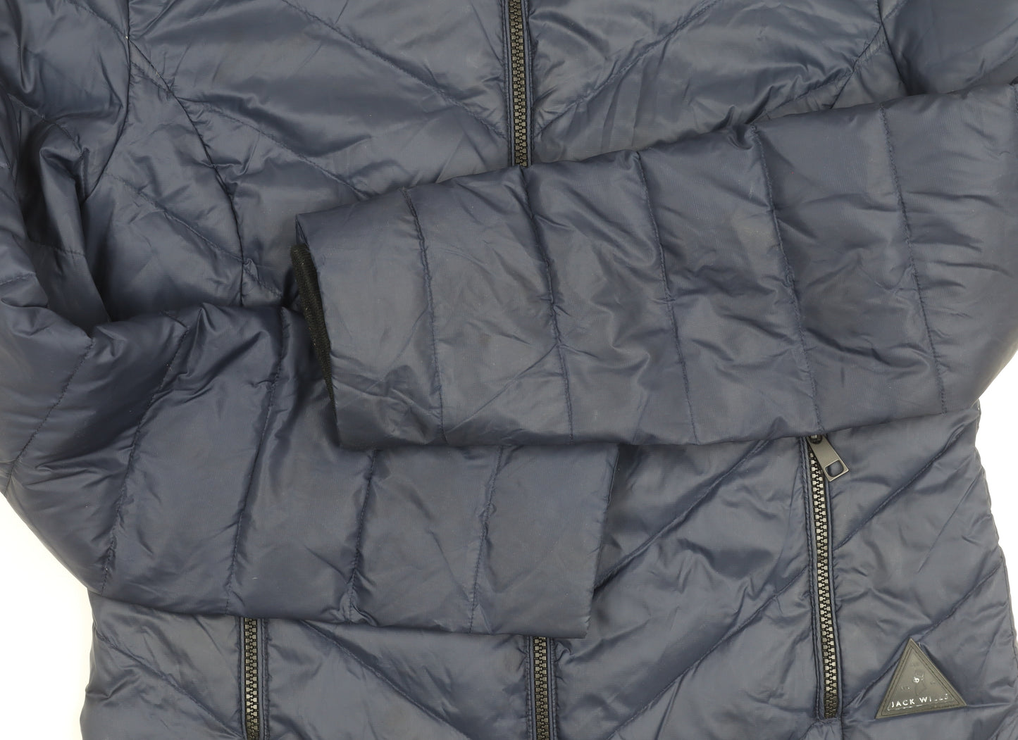Jack Wills Women's Blue Puffer Jacket Size 10