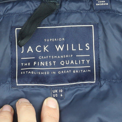 Jack Wills Women's Blue Puffer Jacket Size 10