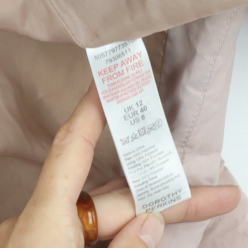 Dorothy Perkins Petite Pink Puffer Jacket Size 12