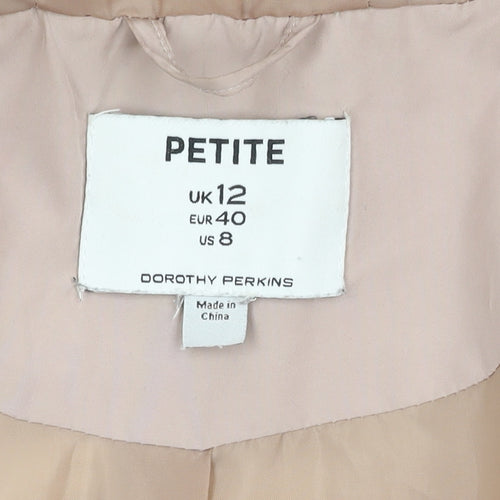 Dorothy Perkins Petite Pink Puffer Jacket Size 12