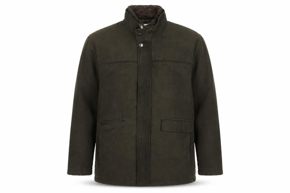 Front view of EWM Men's Green Mid-Length Jacket, size M, Casual
