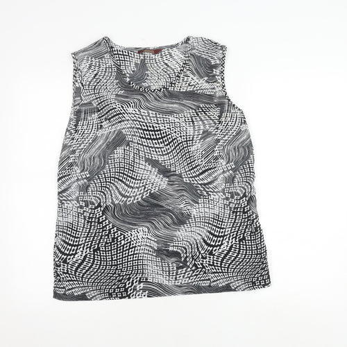 Vantican Women's Black Geometric Blouse, Size 12