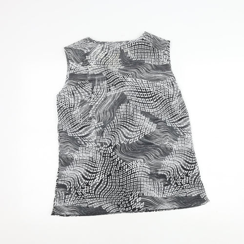Vantican Women's Black Geometric Blouse, Size 12