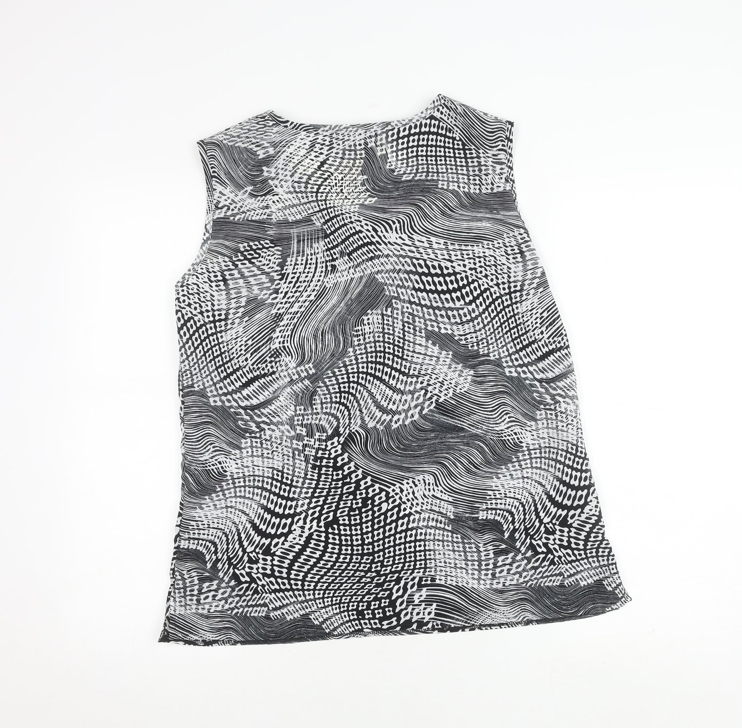 Vantican Women's Black Geometric Blouse, Size 12