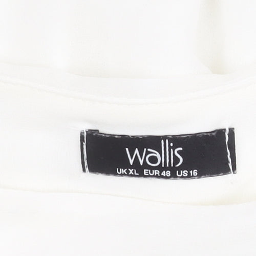 Wallis Women White XL Sequin Short Sleeve Top