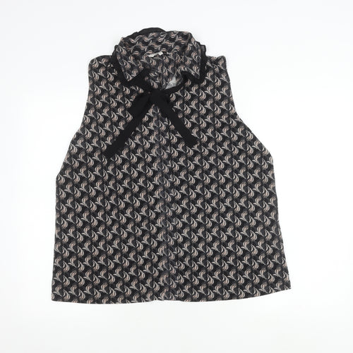 Next Women's Floral Black Blouse - Size 18, Collared
