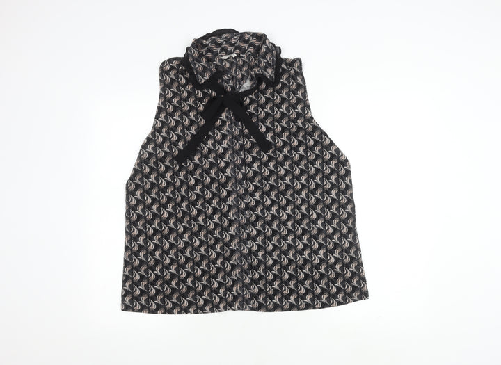 Next Women's Floral Black Blouse - Size 18, Collared