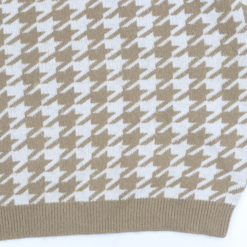 Motel Women's Beige Geometric Pullover Jumper M
