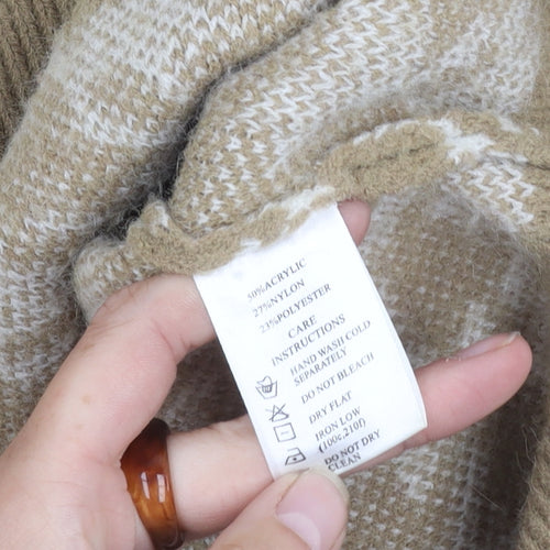 Motel Women's Beige Geometric Pullover Jumper M