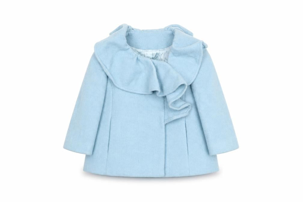 Front view of Nicholas & Bears Wool Blue Toddler Coat, 18 Months