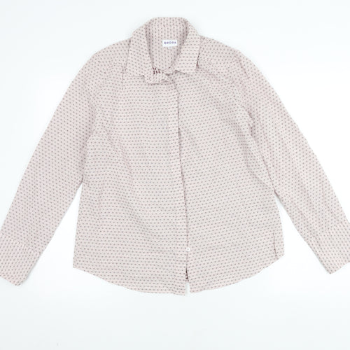 Brora Women's Pink Button-Up Shirt - Size 10