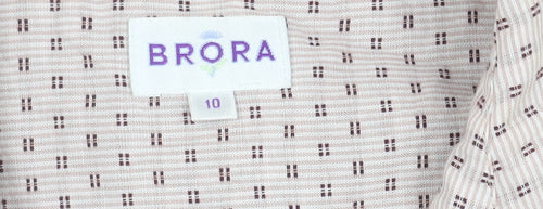 Brora Women's Pink Button-Up Shirt - Size 10