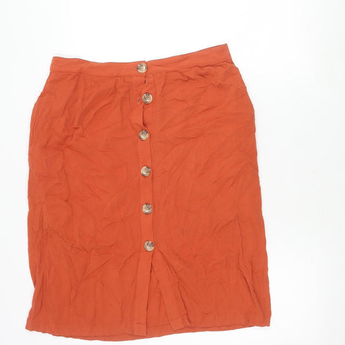 Pink Martini Women's Orange Rayon Skirt, Size M
