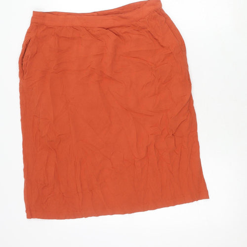 Pink Martini Women's Orange Rayon Skirt, Size M