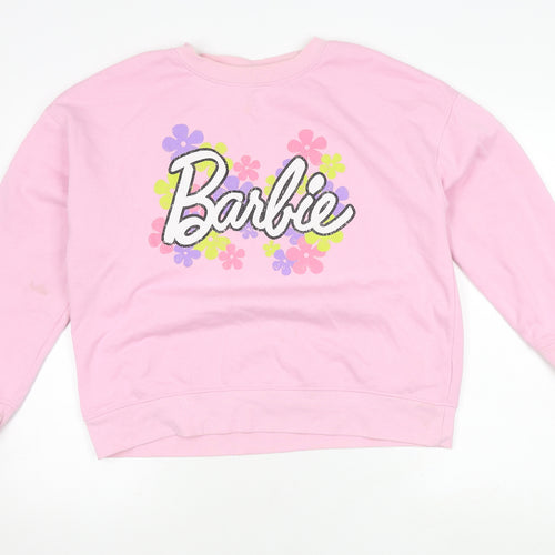 Barbie Women's Pink Pullover Sweatshirt Size 12