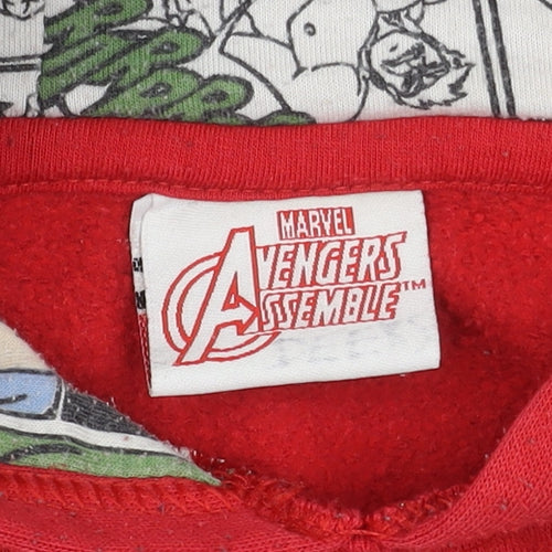 Marvel Avengers Boys Hoodie Red Pullover 13 Years Graphic