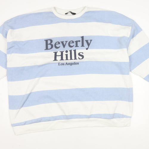 Yours Women's Blue Striped Pullover Sweatshirt 26-28