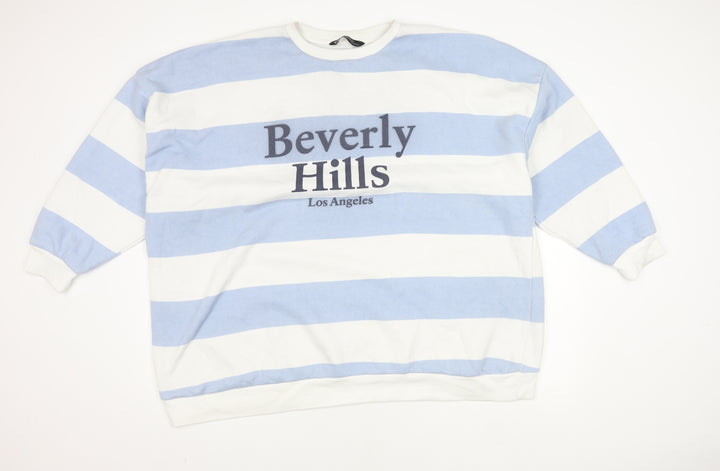Yours Women's Blue Striped Pullover Sweatshirt 26-28