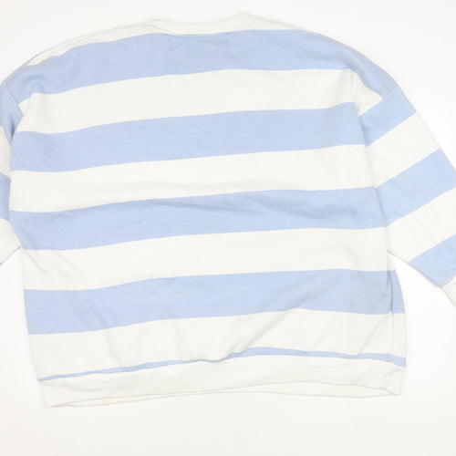 Yours Women's Blue Striped Pullover Sweatshirt 26-28