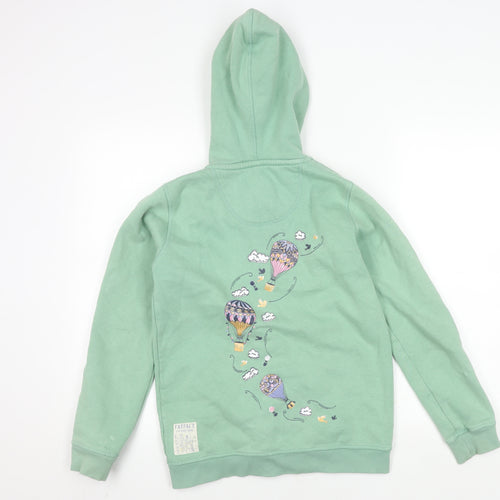 FatFace Girls Green Hooded Jacket, 12-13 Years, Relaxed Fit