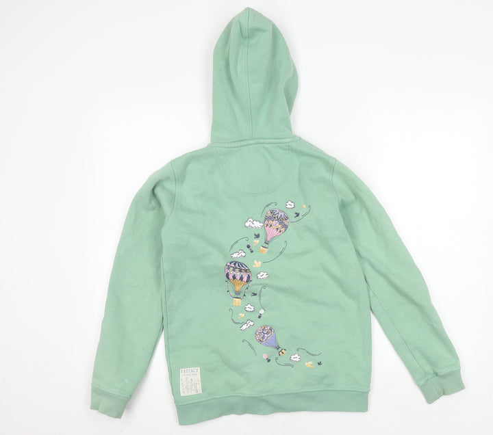 FatFace Girls Green Hooded Jacket, 12-13 Years, Relaxed Fit