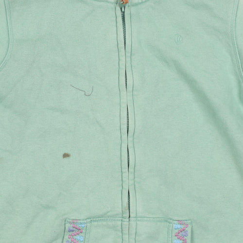FatFace Girls Green Hooded Jacket, 12-13 Years, Relaxed Fit