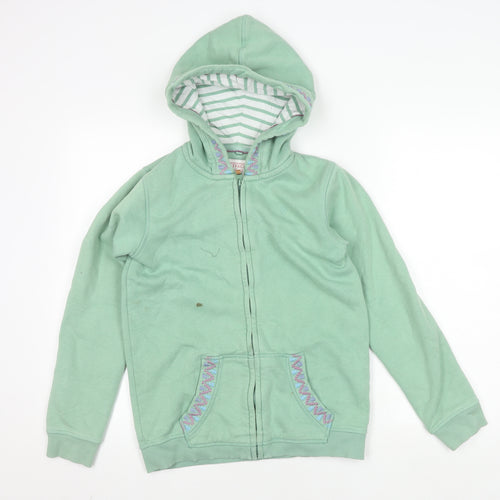 FatFace Girls Green Hooded Jacket, 12-13 Years, Relaxed Fit