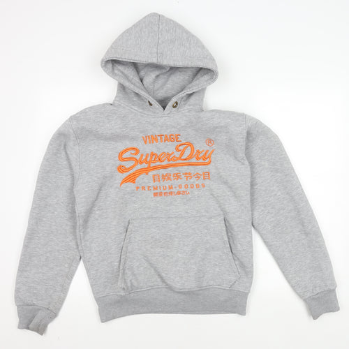 Superdry Grey Hoodie S Unisex Adults Pullover Fleece