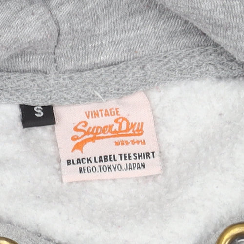 Superdry Grey Hoodie S Unisex Adults Pullover Fleece