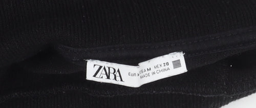 Zara Women's Black Roll Neck Studded Pullover Jumper, Size M