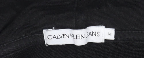 Calvin Klein Girls Black Pullover Hoodie Size 16
