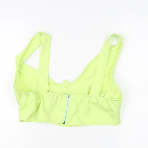 PrettyLittleThing Women’s Green Cropped Top UK 16 V-Neck