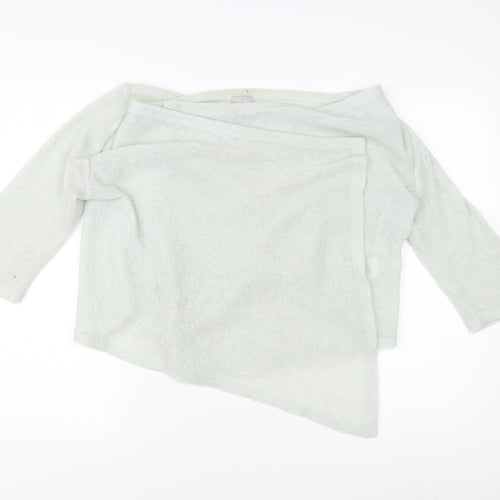 H&M Women's Ivory Pullover Knit Wrap Over Jumper Size L