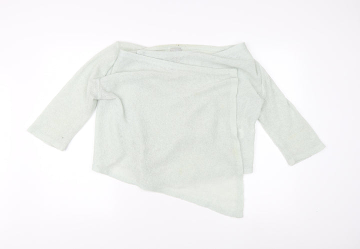 H&M Women's Ivory Pullover Knit Wrap Over Jumper Size L