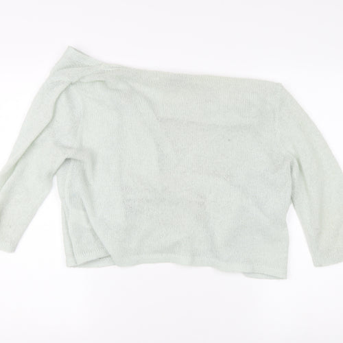 H&M Women's Ivory Pullover Knit Wrap Over Jumper Size L