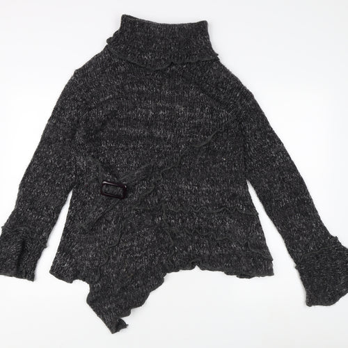 QED London Grey Roll Neck Pullover Women's M Jumper
