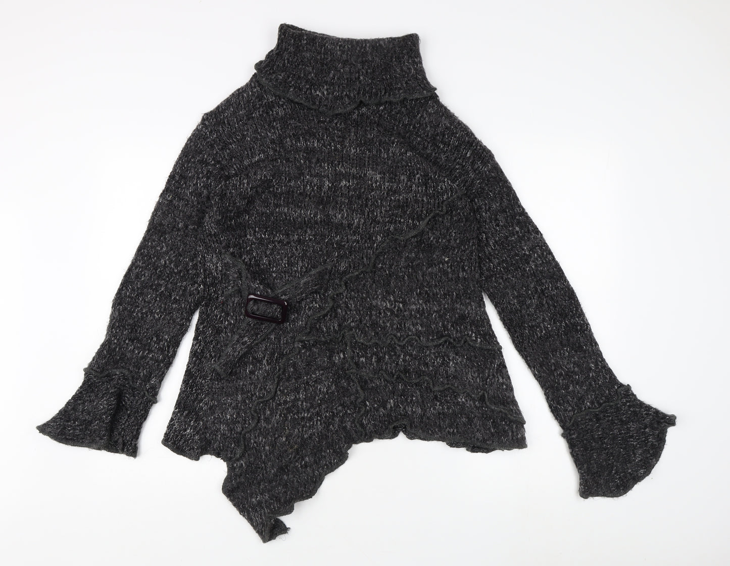 QED London Grey Roll Neck Pullover Women's M Jumper