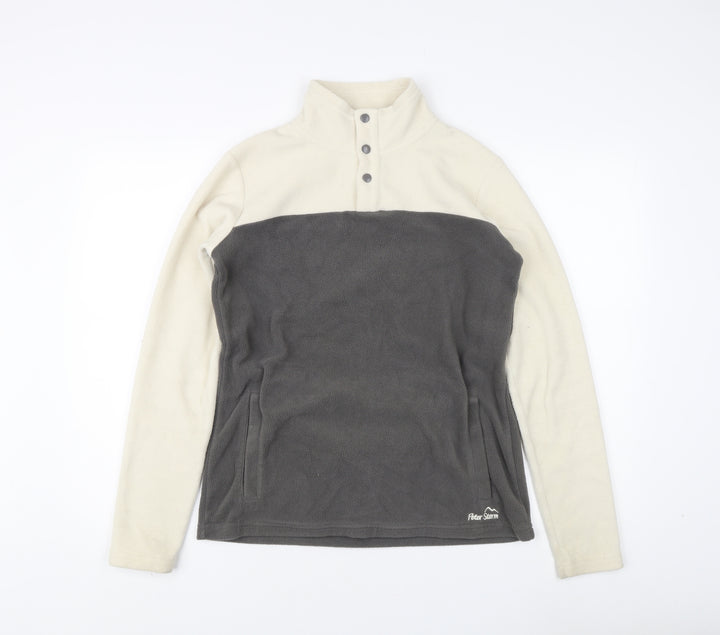 Peter Storm Women's Ivory Grey Fleece Sweatshirt - Size 12