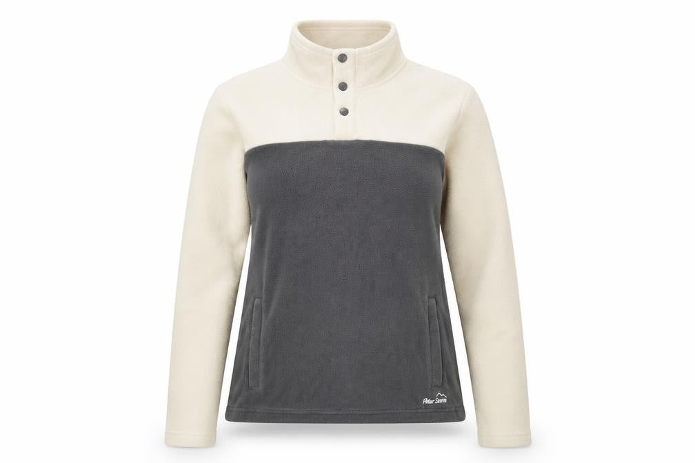 Front view of Peter Storm Women's Ivory Grey Fleece Sweatshirt -, size 12