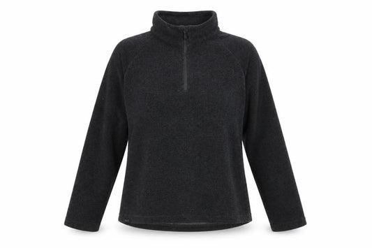 Front view of Regatta unisex black fleece pullover sweatshirt, size 16