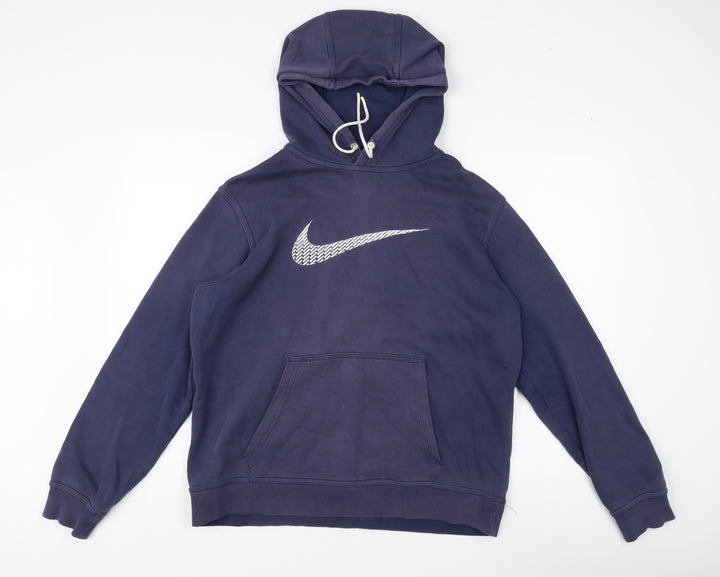 Nike Men's Blue Pullover Hoodie L with Logo